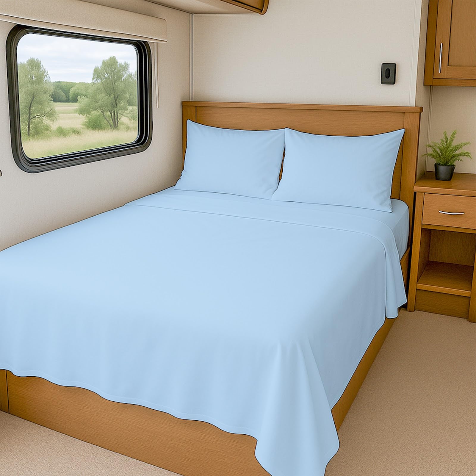 Cottington Lane RV Short King Sheets 100% Egyptian Cotton, RV King 72" x 75" Premium Quality 4 Piece Sheet Set for Campers & Motorhomes, High Thread