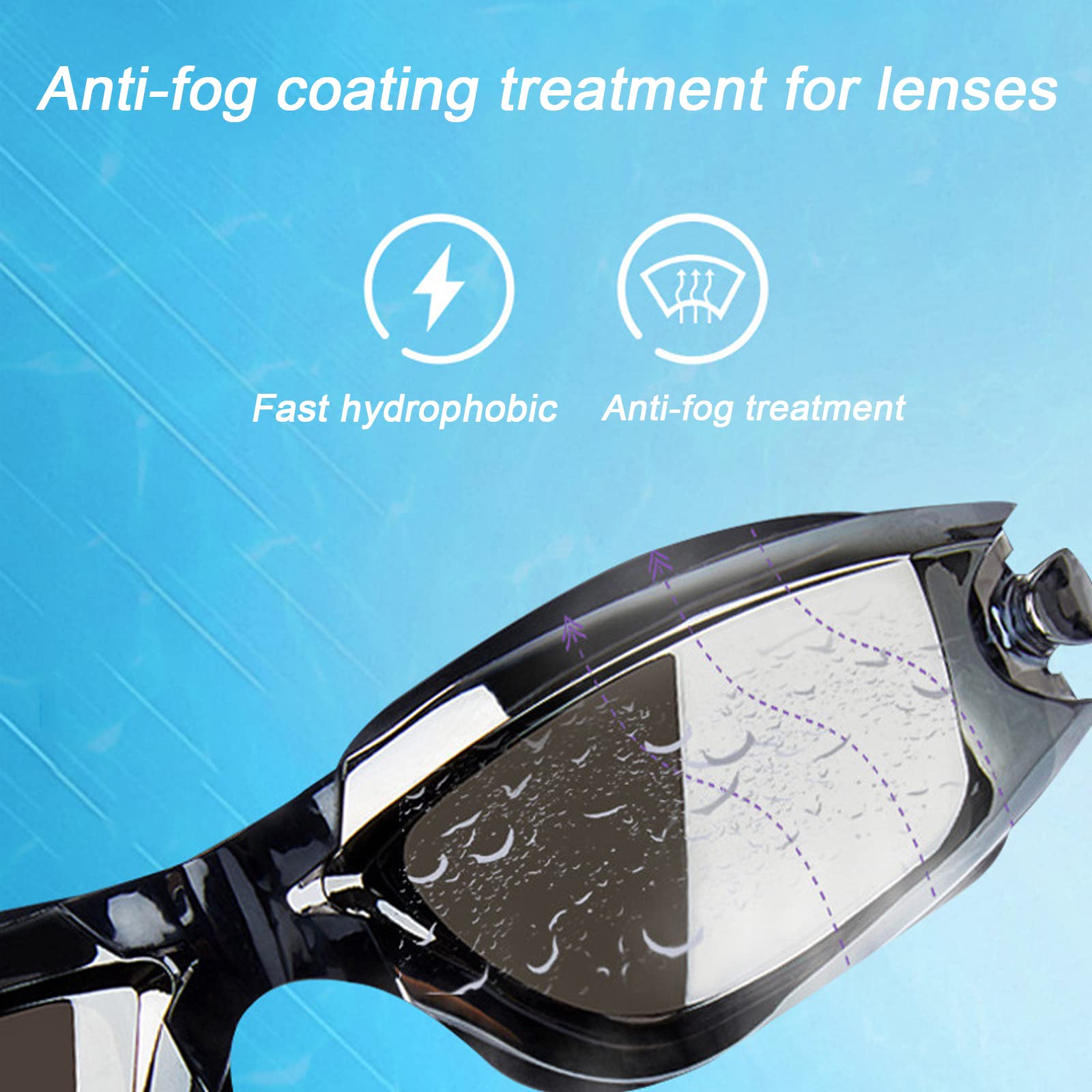 Gafas de Natación Anti-vaho Con Protección UV Para Hombres, Mujeres y Adultos - Incluye Gorro, Clip de Nariz y Tapones Para Oídos