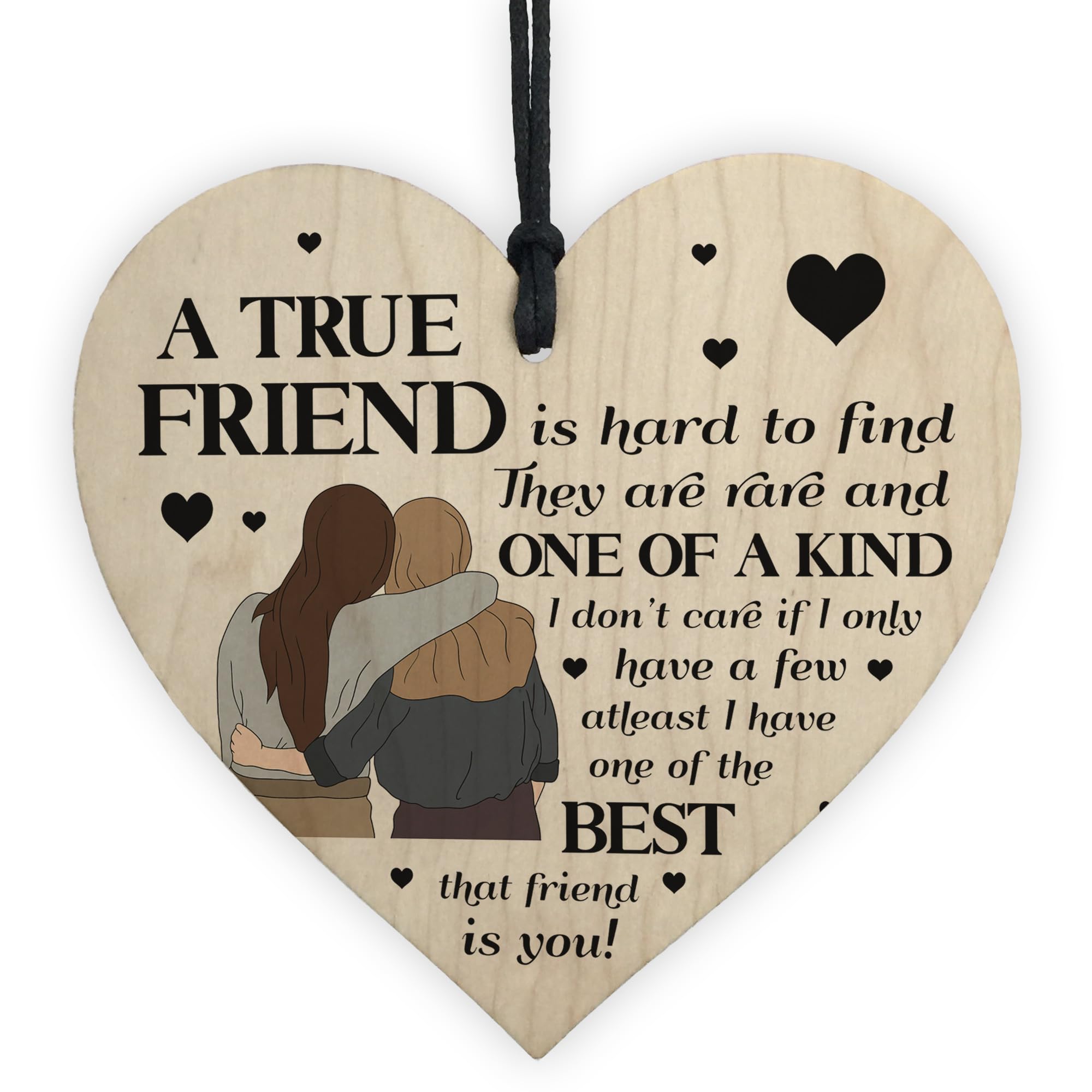 Red Ocean TRUE FRIEND Plaque Friendship Gift Friendship Sign Christmas Birthday Gift For Friend Wooden Heart