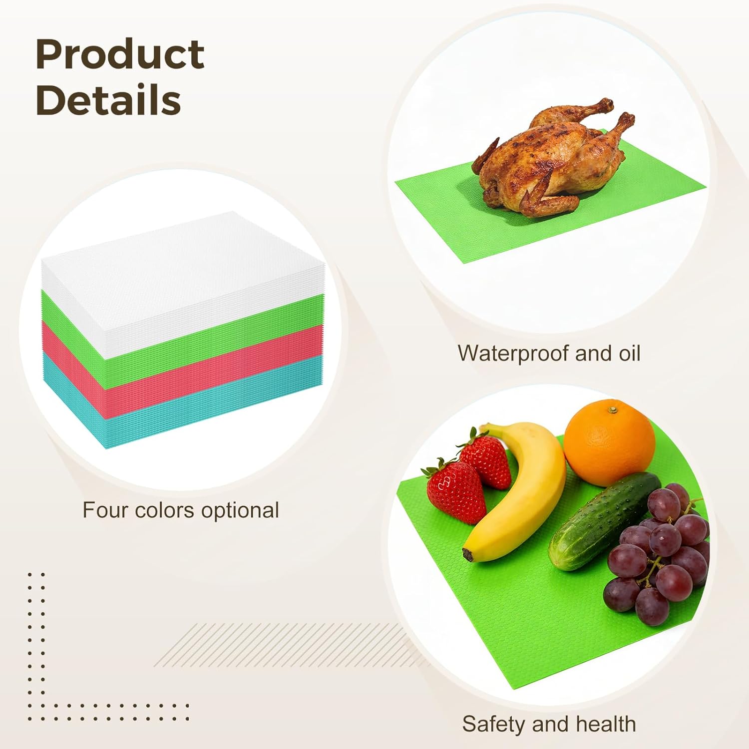 60 Pcs Cutting Boards, 17X12 In Kitchen Mats, 4 Colors, Flexible Plastic, Non-Slip, Foldable