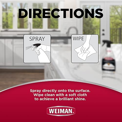 Miniatura 5 de Weiman Limpiador y pulido de cuarzo para encimeras: limpia y brilla tu granito, encimeras de mármol, isla de cocina y superficies de piedra con