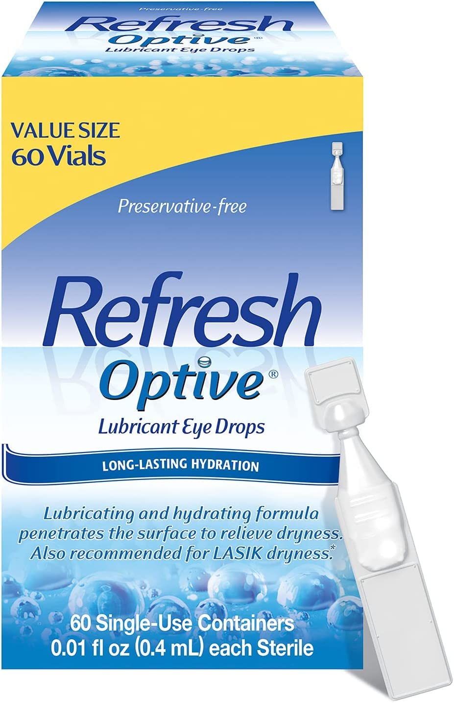 Refresh Optive Lubricant Eye Drops Single-Use Containers - 60 ct Pack of 4
