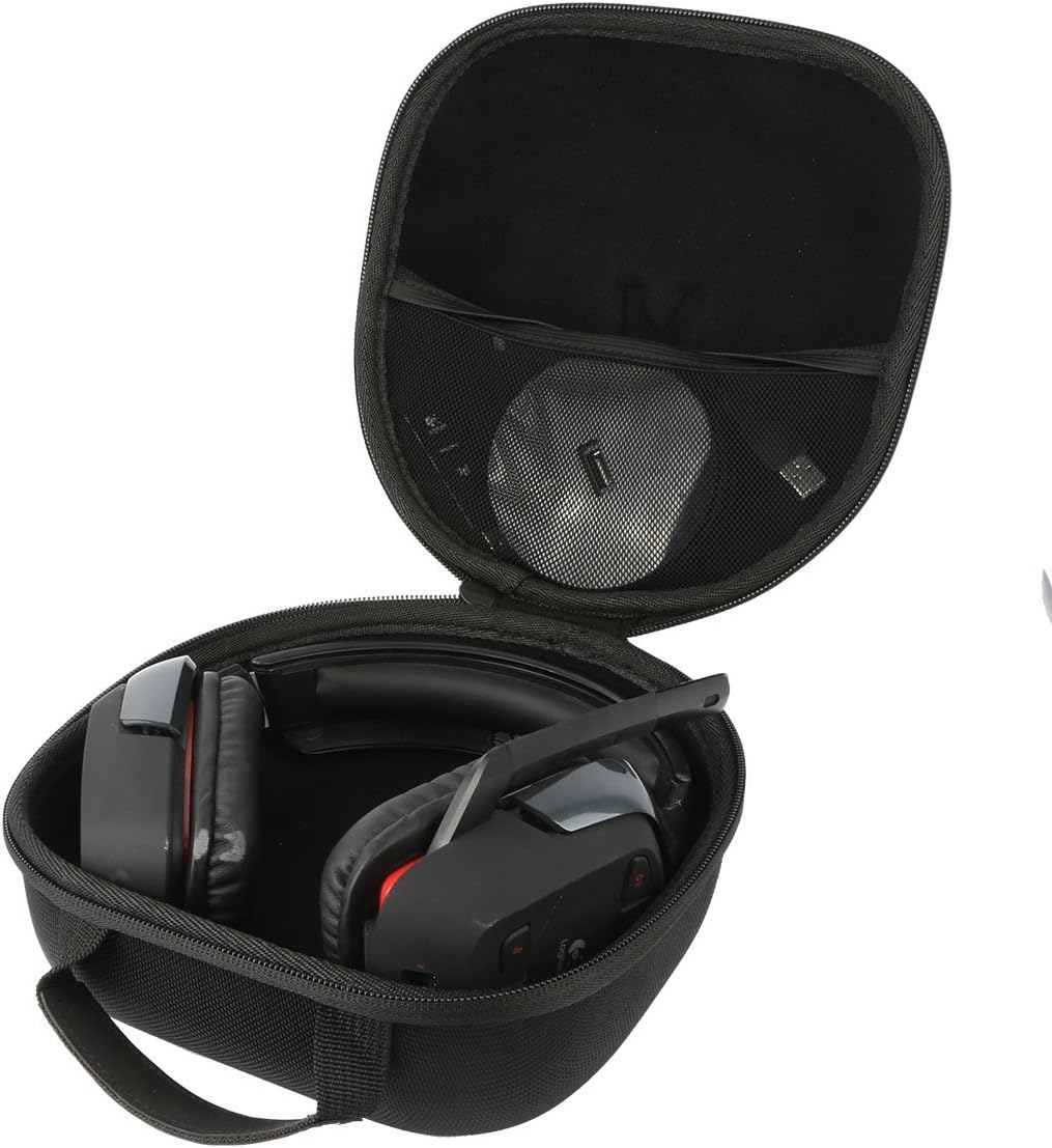 Khanka Hard Case Carrying Bag for Logitech G433/G PRO X/ G533/ H540/ G935 Wireless Surround Sound Gaming Headset Headphone. Mesh Pocket for other accessories.(case only)