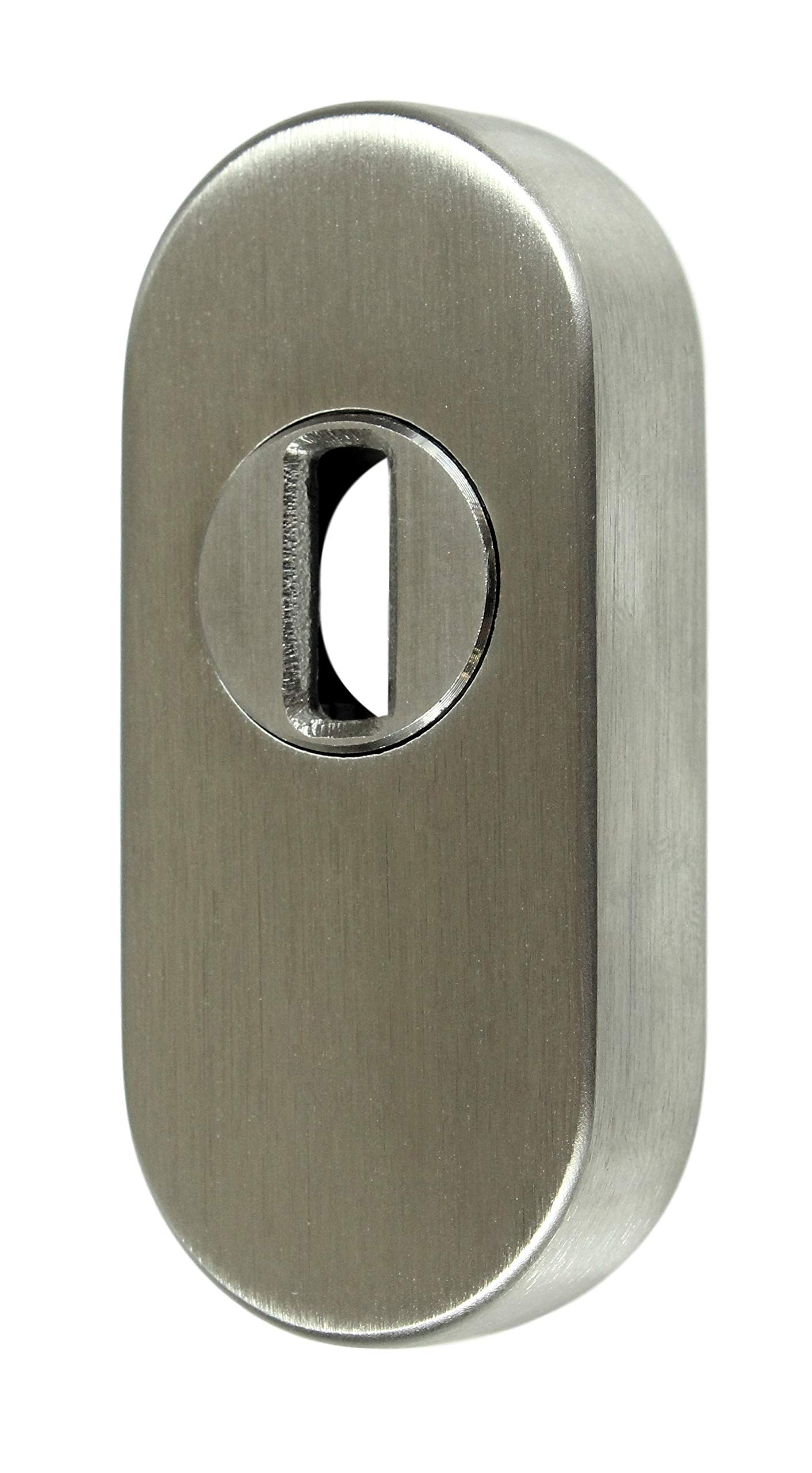SN-TEC Schutzrosette/Schieberosette/Zylinderschutz oval mit Kernziehschutz 14,0mm Edelstahl VA Rostfrei