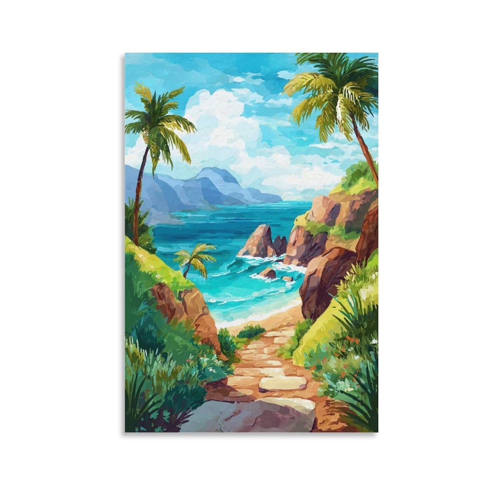 ZBBGGOZ Lanai Poster 24x36inch(60x90cm) Vintage Watercolor Canvas Art