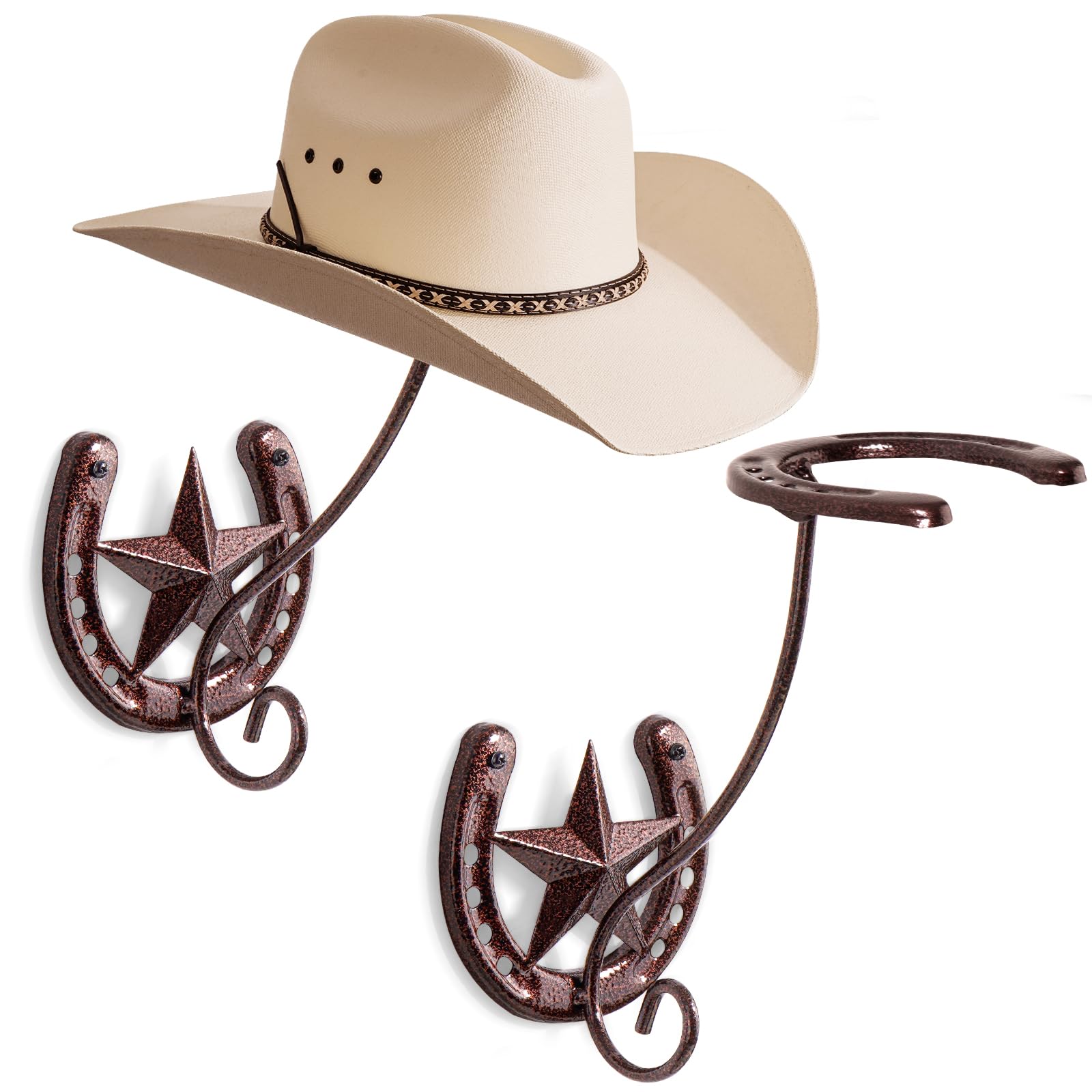 Amazon｜カウボーイハットラック 壁用 素朴な金属製カウボーイハット