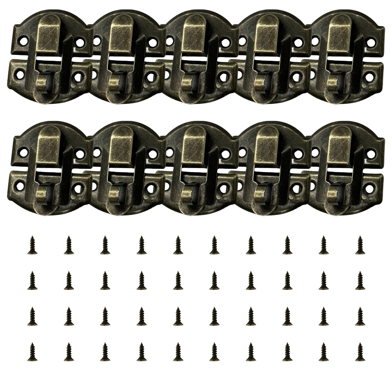Newft Blue Bronze Multipurpose Metal Locking Clasps For Sturdy Wood Craft Box Jewelry Organizers Sturdy Iron Hasp Mechanism Easy Installion Metal Clasps For Cabinets