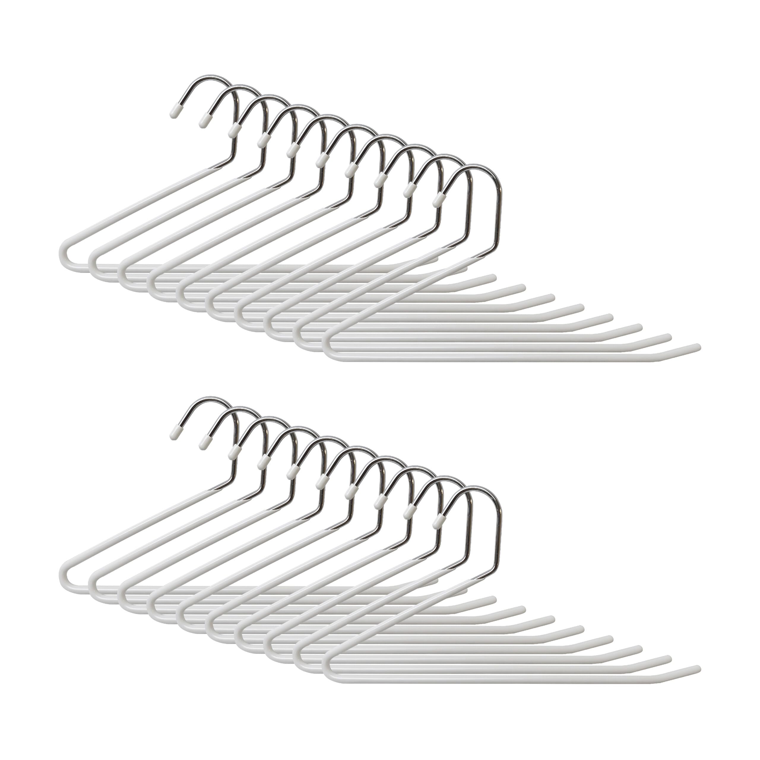 Relaxdays Trouser Hangers, Set of 20, S-Shape, Non-Slip, Space-Saving, Metal, Silver/White