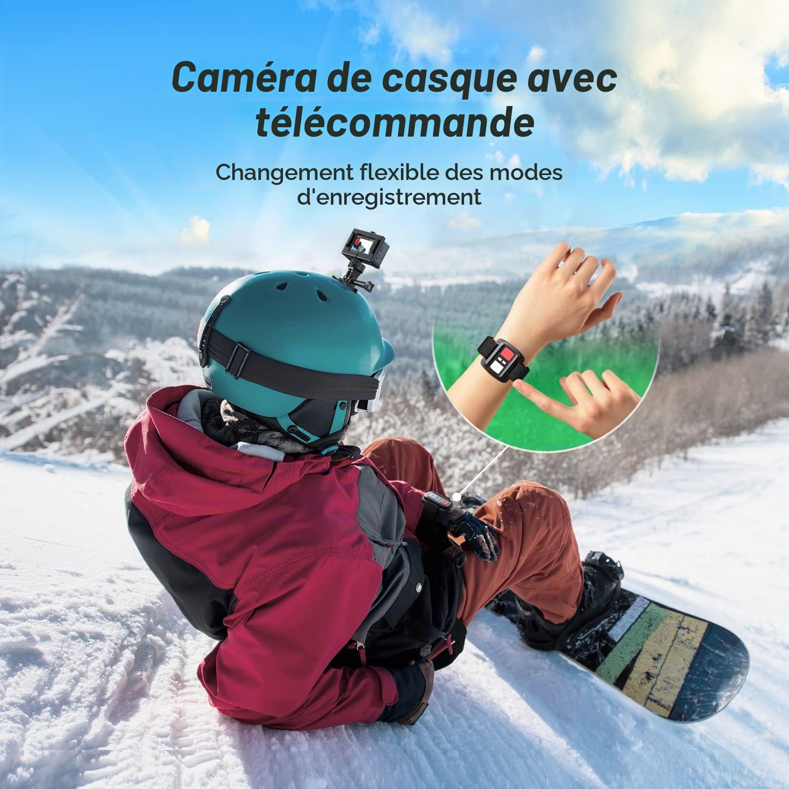Surfola Caméra Sport 4K 30FPS 20MP Caméscope WiFi, Appareil Photo Étanche 40M, 170°Grand-Angle Webcam avec Microphone Externe, EIS Anti-Vibration, Batterie 2x1050mAh, d'accessoires