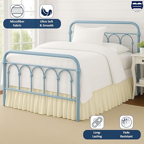 Miniatura 3 de Falda de cama con volantes con esquinas divididas y cobertura de 3 lados