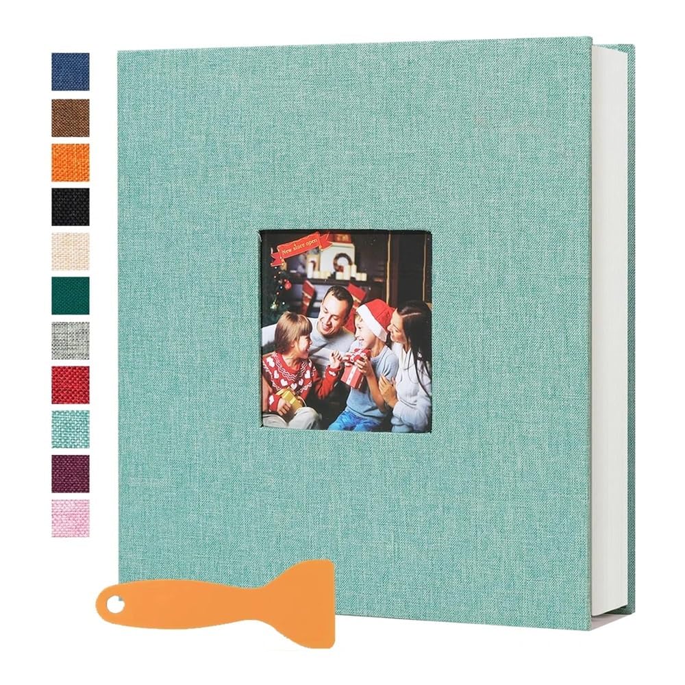 Grande album fotografico autoadesivo, 20 fogli/40 pagine, per fai da te, libreria, album per bambini, famiglia, anniversario, matrimonio, archiviazione foto (verde)