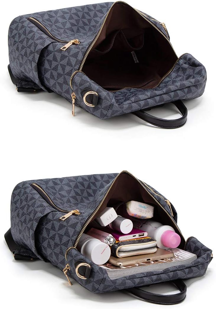 Makes Backpack Purse for Women PU Leather Travel Satchel Handbag Convertible Design Bag with Purse 2 Piece