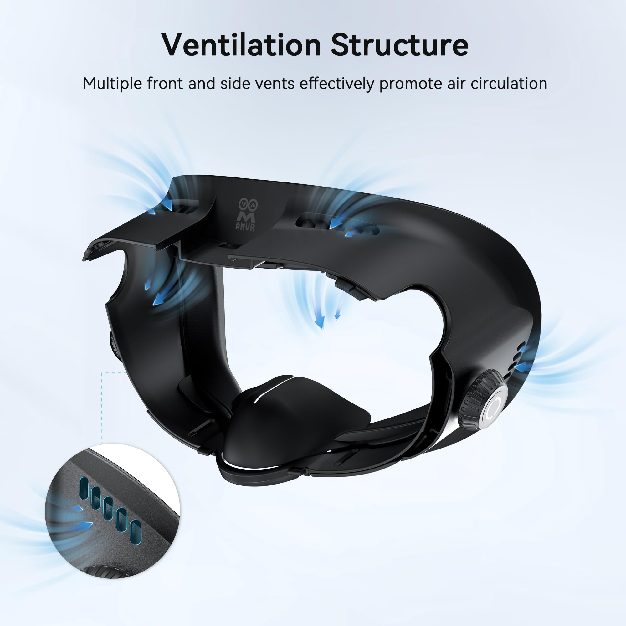 AMVR FC4L Face Cover Pad Facial Interface Compatible with Meta/Oculus Quest 3 Accessories, with Knob Adjustable, NO Compatible with Meta Quest 3S