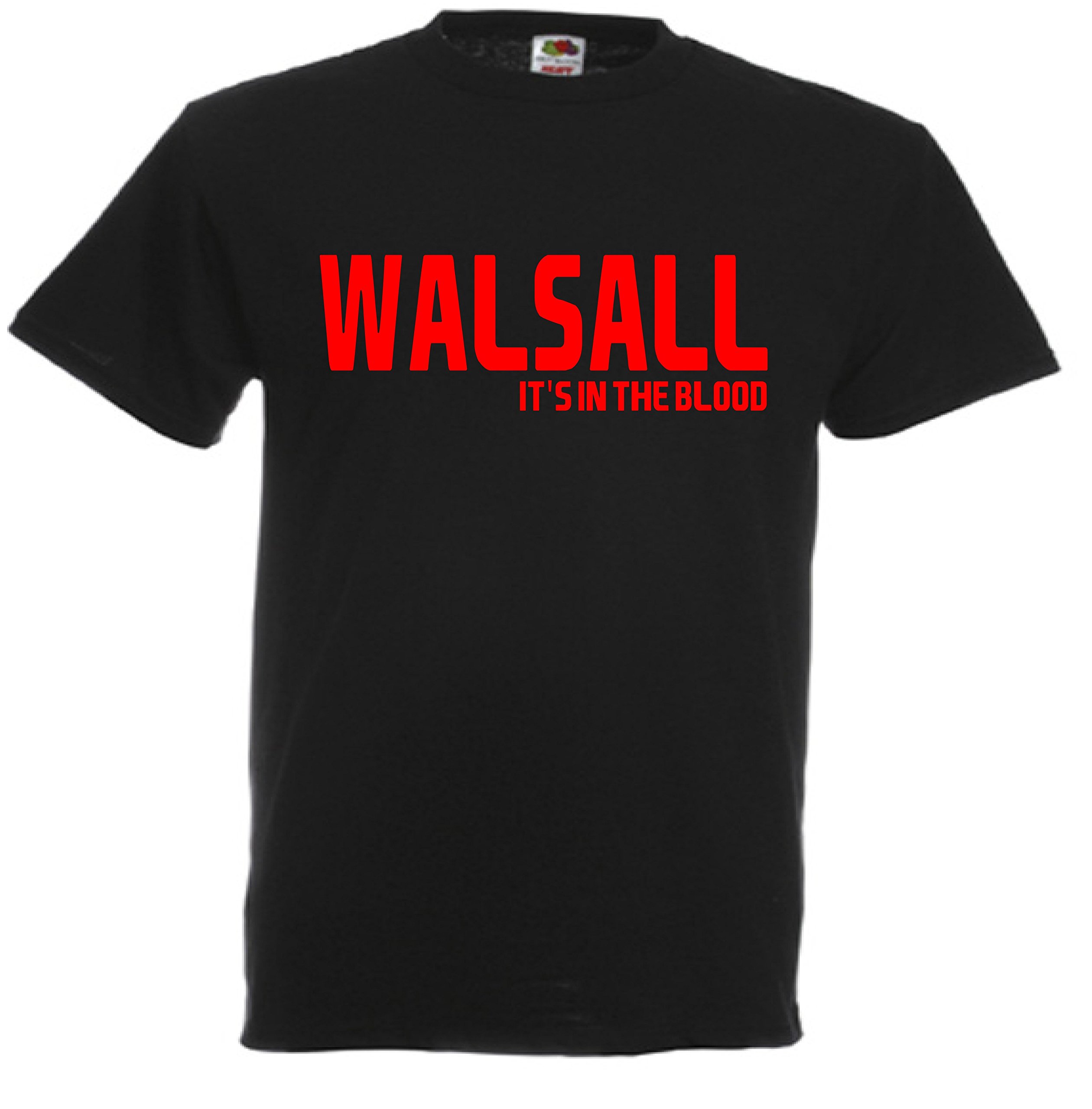 Walsall It's in the Blood Town Football Gift T-Shirt idea FC Present top J99 (Adult Large)