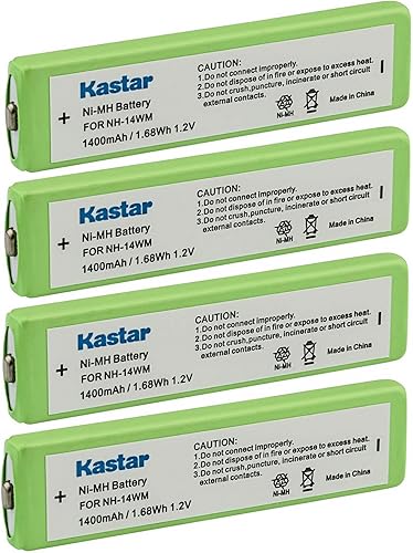 Kastar Paquete de 4 baterías de repuesto para Sharp AD-N55BT ADN55BT MD-MT190 MD-MT190H UBATM0006AWSA MD-MT877 MD-MT180 PORTABLER Mini-DISC