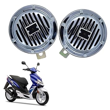 Vagary Universal Windtone Bike Horn With Chorme finishing Heavy Quality body (Set of 2, 12V voltage) for yamaha Jog R