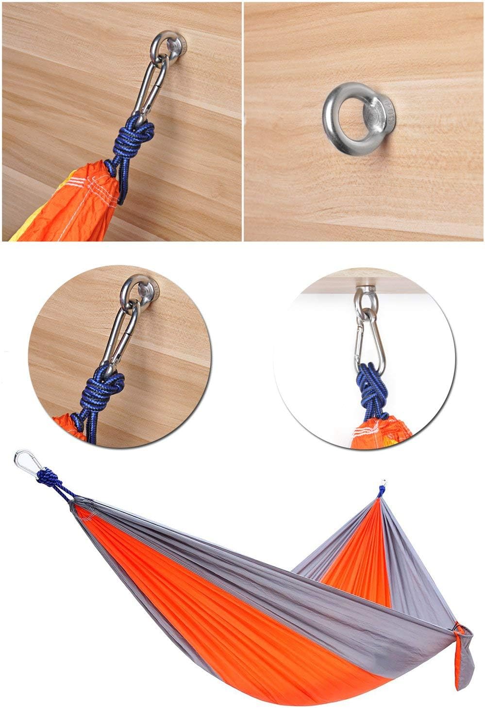 Heavy Duty Stainless Steel Hammock Hanging Kit for Indoor Outdoor Use