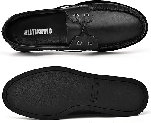 Miniatura 3 de Zapatos náuticos para hombre, zapatos de vestir casuales de cuero, mocasines clásicos