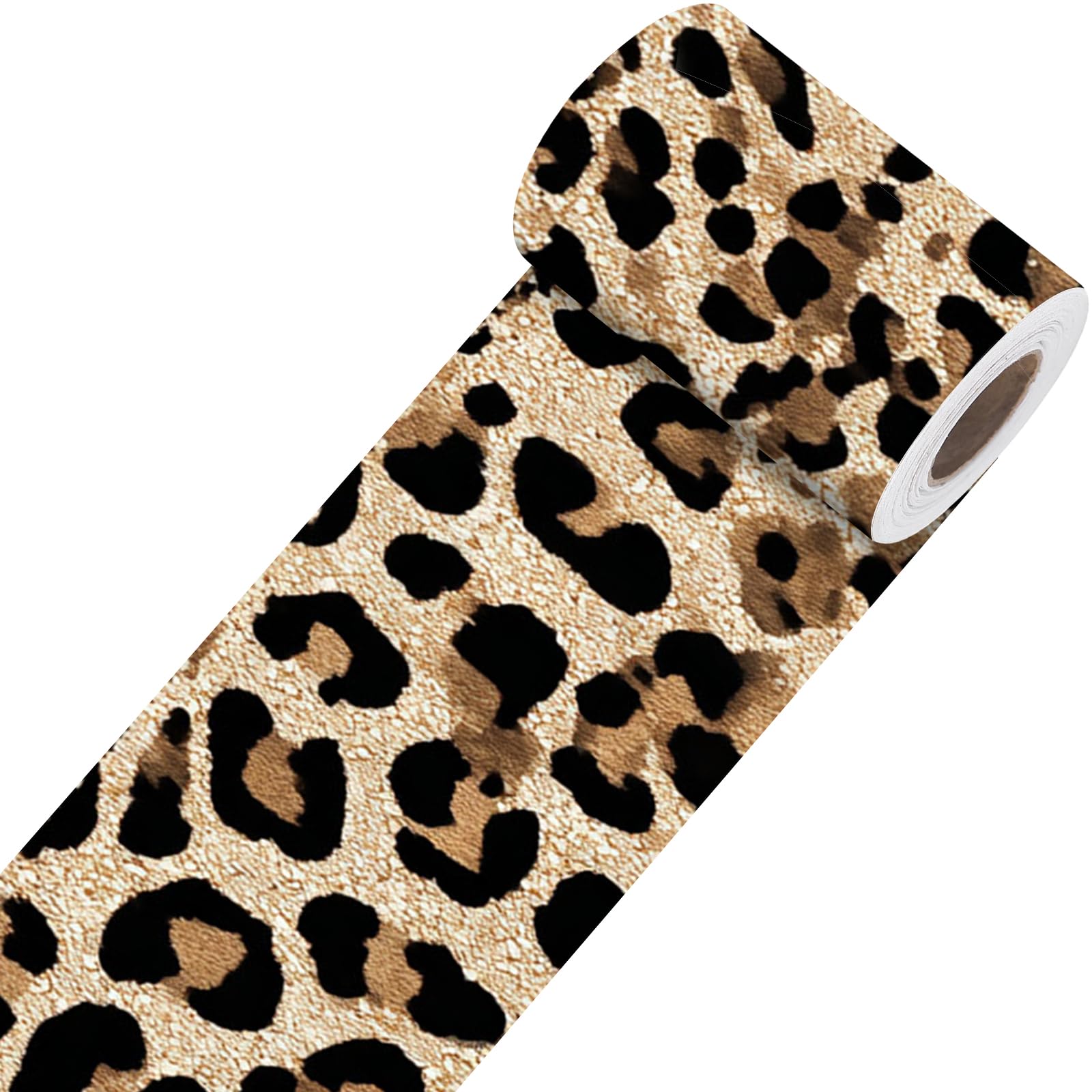 Nuxovilar Leopard Print Peel Stick Wall Border PVC 3.94x16.4'