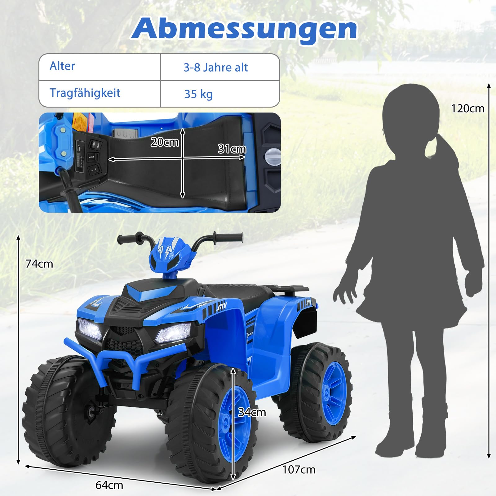 COSTWAY 2-zits kinderauto met 2,4 G afstandsbediening, 12 V kinderen UTV met muziek en koplamp, Auto 2-4 km/u, voor kinderen vanaf 3 jaar (roze