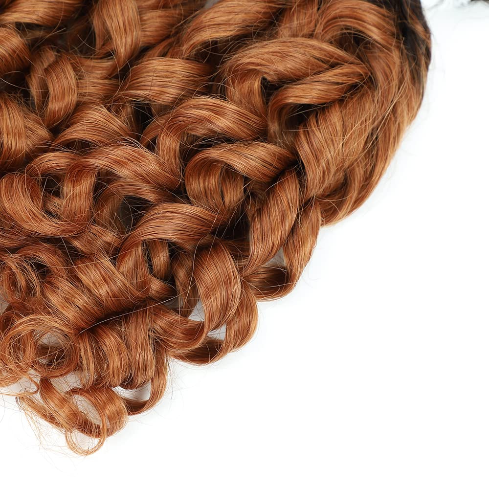 REMY HAIR Brazilian Virgin Human Hair Curly Wave 1 Bundle Afro Curly Hair Bundle Ombre Brown 18 Inch