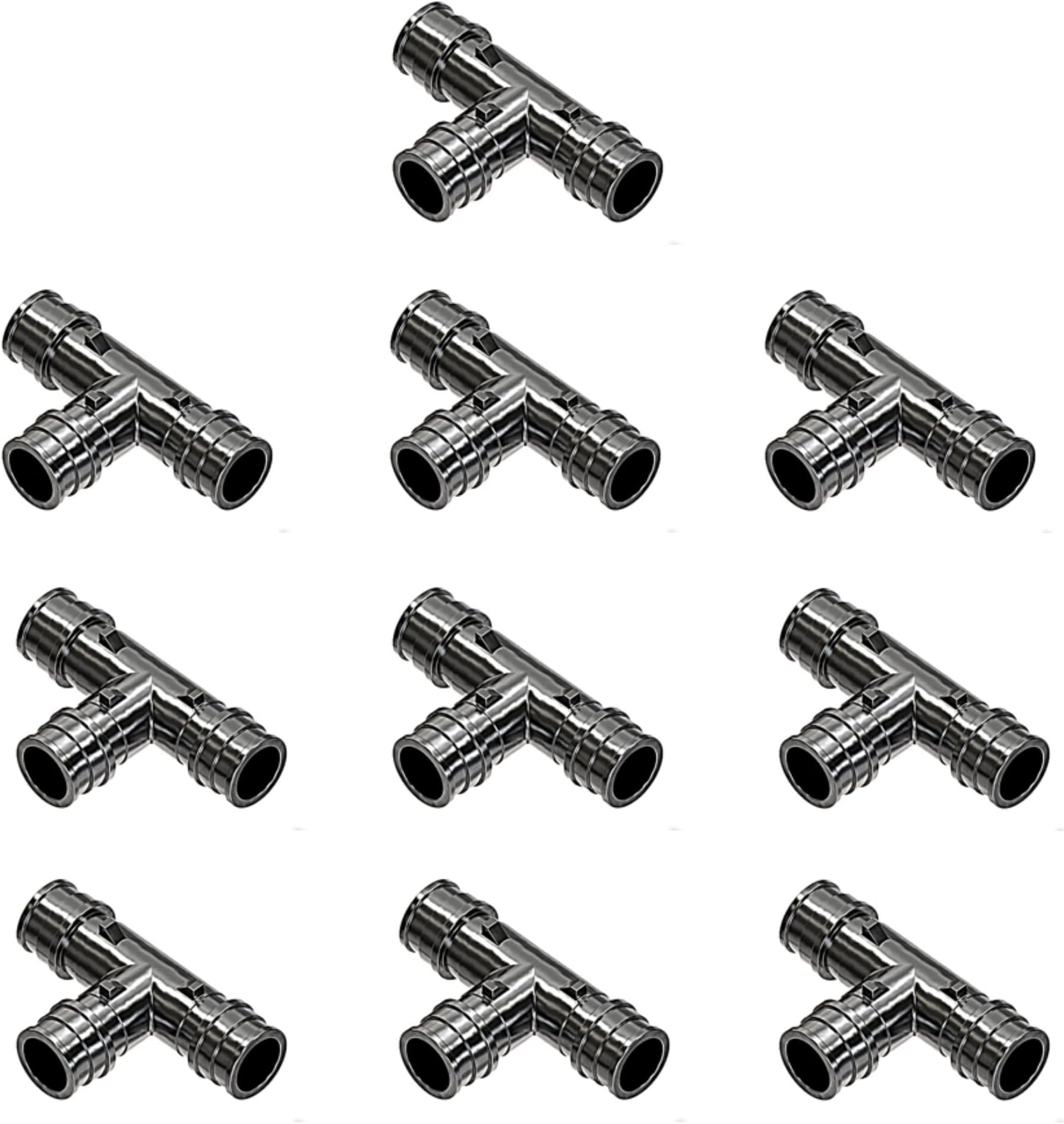 Vigolix Poly Pex A Expansion Fittings F-1960 1" inch Tee [10 PCS] | Lead Free Plastic Fittings for Pex-A Pipe in Plumbing [1 inch Tee] [Pack of 10]