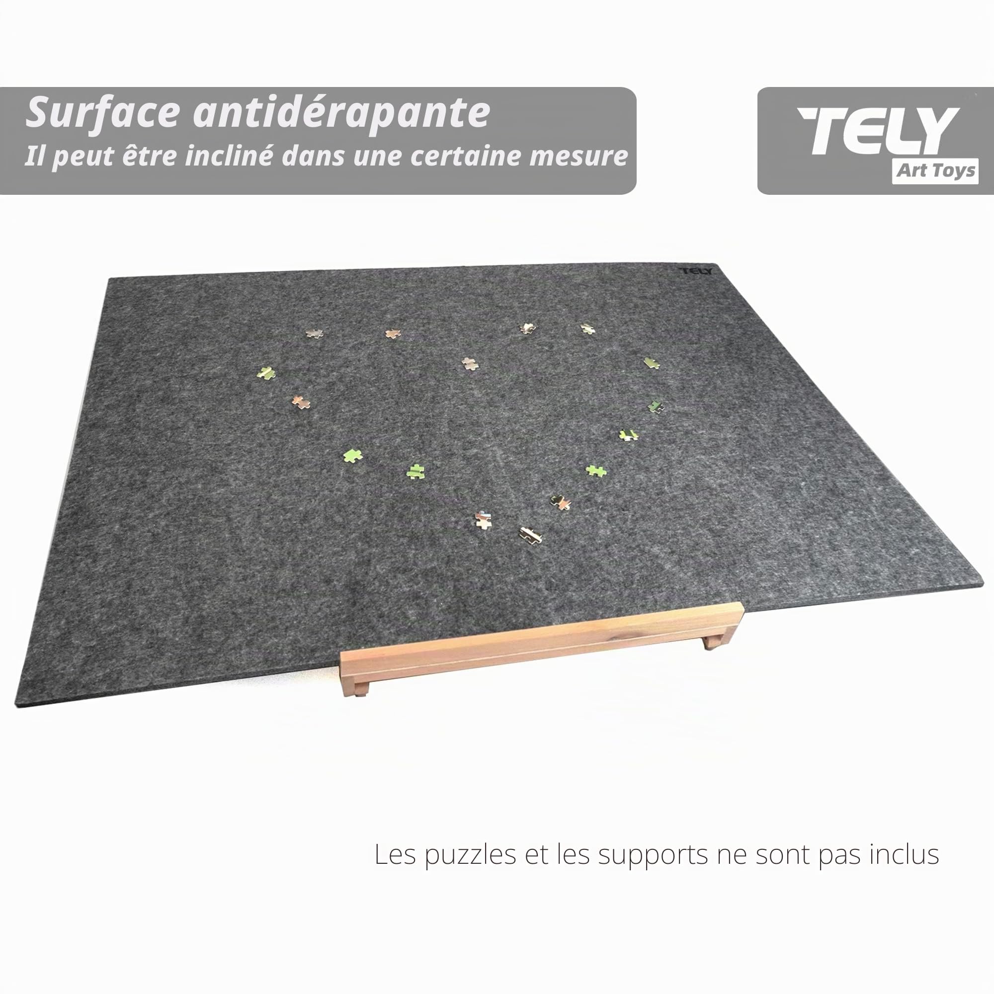 TELY Tapis de Puzzle en Feutre pour jusqu'à 2000 Pièces, Pliable pour Rangement Facile, Portable (Extra Large)