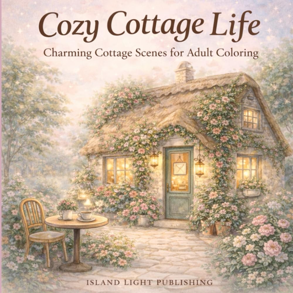 Cozy Cottage Life: Charming Cottage Scenes for Adult Coloring