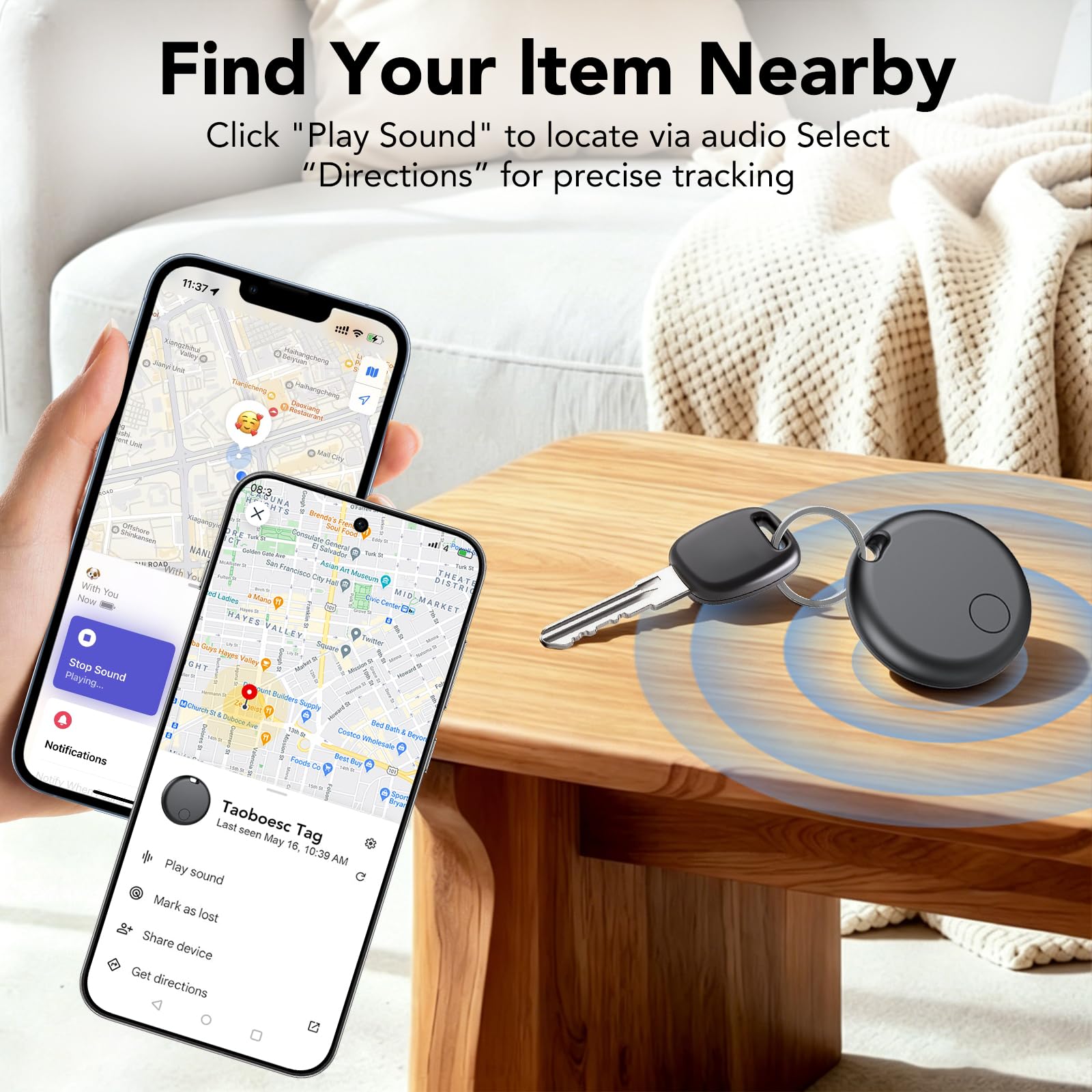Localizzatore Bluetooth Doppio Sistema, Localizzatore Oggetti iOS/Android, IP68
