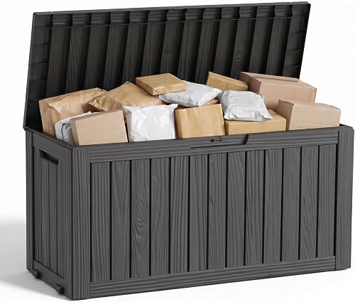 Vixzen 130 Gal Lockable Package Delivery Box Waterproof Outdoor Deck Storage Box Vixzen 130 Gal Lockable Package Delivery Box Waterproof Outdoor Deck Storage Box
