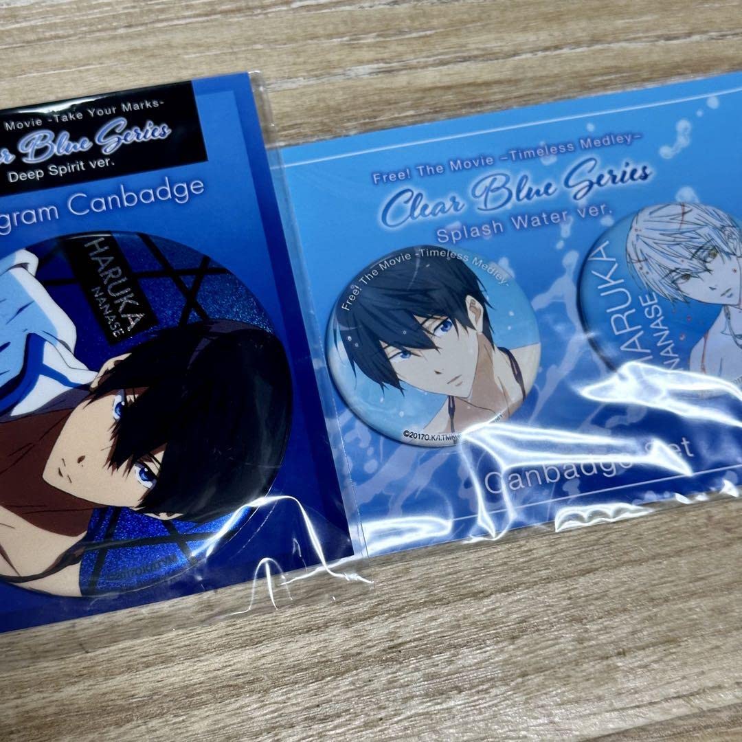 Free! 七瀬遙 缶バッジ clear Blue seriesホログラム Free! Clear Blue ホログラム缶バッジ 七瀬遙