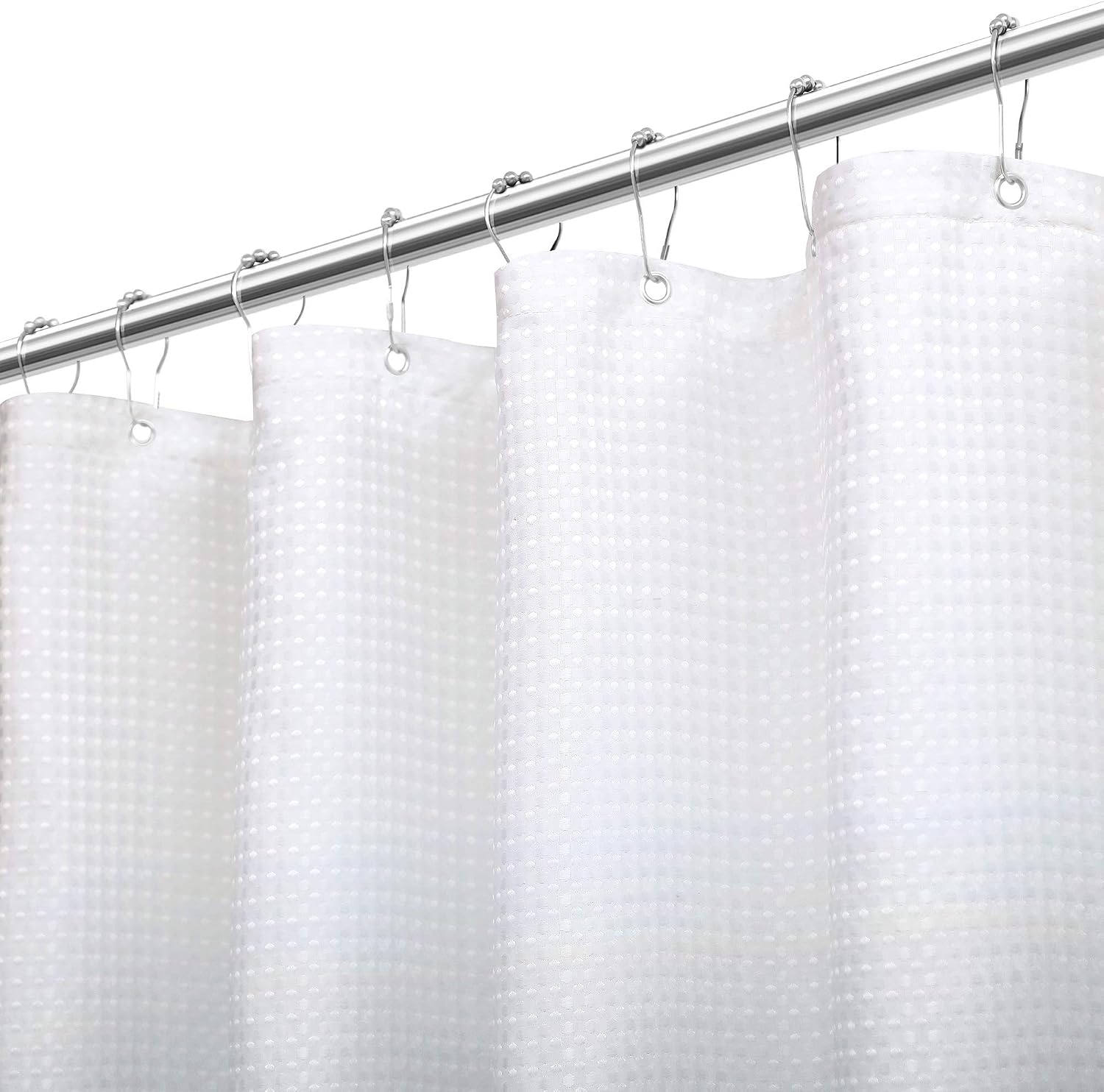 Grey Shower Curtains for Bathroom, Polyester Ombre Shower Curtains for Bathroom, Waterproof Shower Curtain Liner with 12 Hooks,Machine Washable(72 x 72 inch,Grey) - Image 5