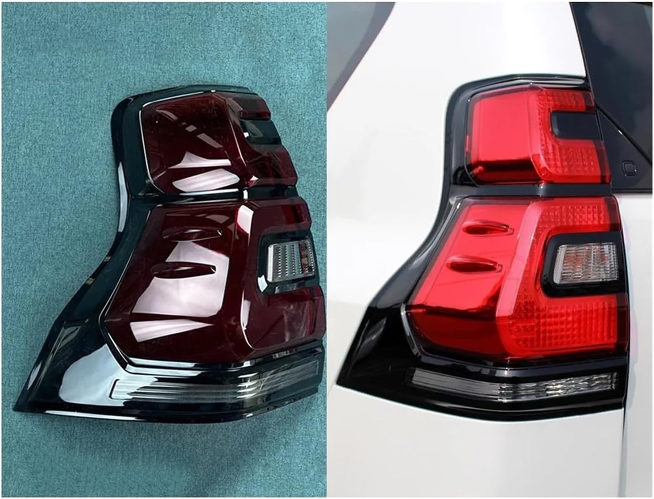 Compatible For Toyota Prado 2018 2019 Car Rear Taillight Shell Brake Lights Shell Replace Auto Rear Shell Cover Mask Lampshade(Left)