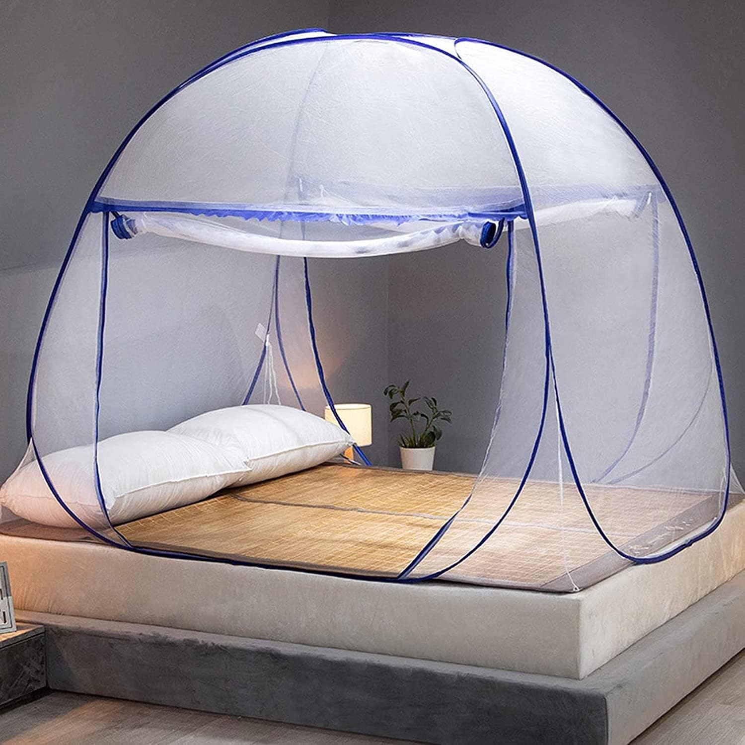 MOLOR Mosquito Nets, 180 * 200 * 150cm King Size Folding Mosquitos Net, Portable Tent Outdoor Travel Camping Double Door Zipper Bed Net, Easy Installation, Fine mesh, for Home Bedroom