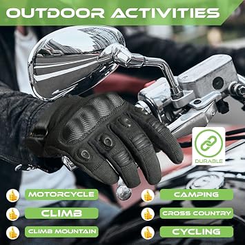 WESTWOOD FOX WFX Motorcycle Gloves for Men and Women Hard Knuckle Full Finger Touchscreen Motorbike Gloves for Bike Riding