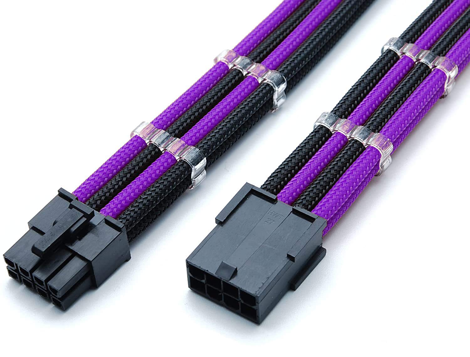 8 Pin PCIE GPU Sleeved Extension Cable 30cm + 2 Cable Combs - Shakmods (Full White) — view 33