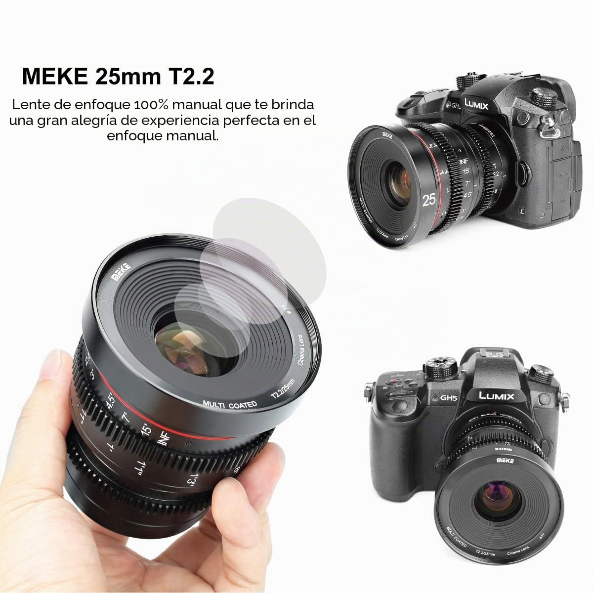 Meike 25mm T2.2 Manual Focus Prime Mini Cinema Lens for Micro Four