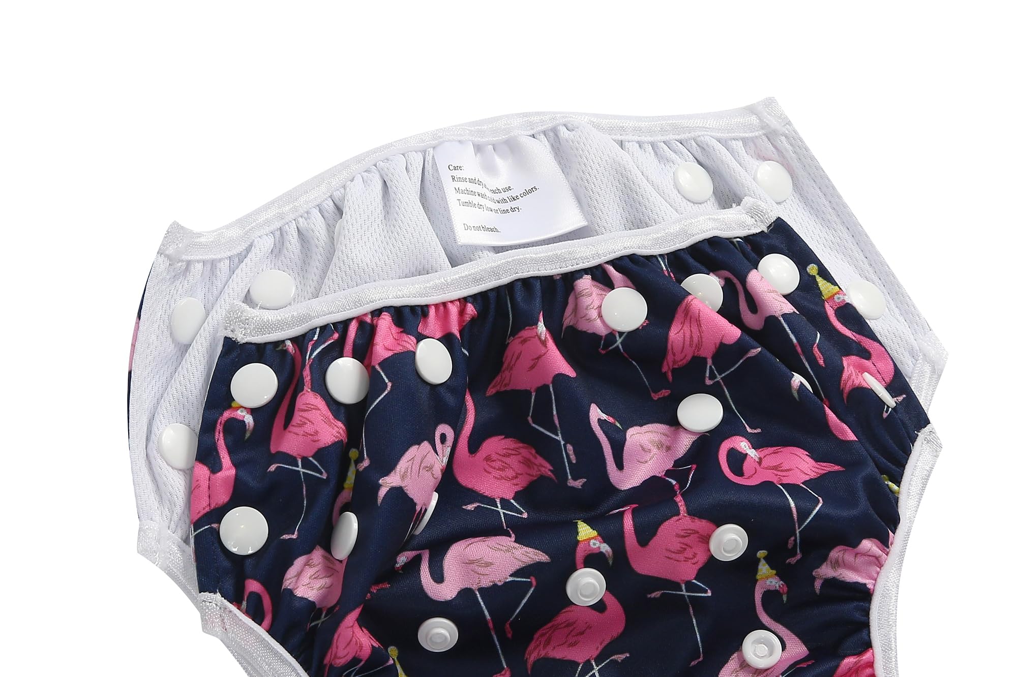 Couches de Bain Réutilisables Bébé Fille Réglable Bébé Couches Lavables Imperméables Lavables Taille Unique Maillots de Bain Ensemble Mignon Piscine Maillots de Bain pour 0-3 Ans