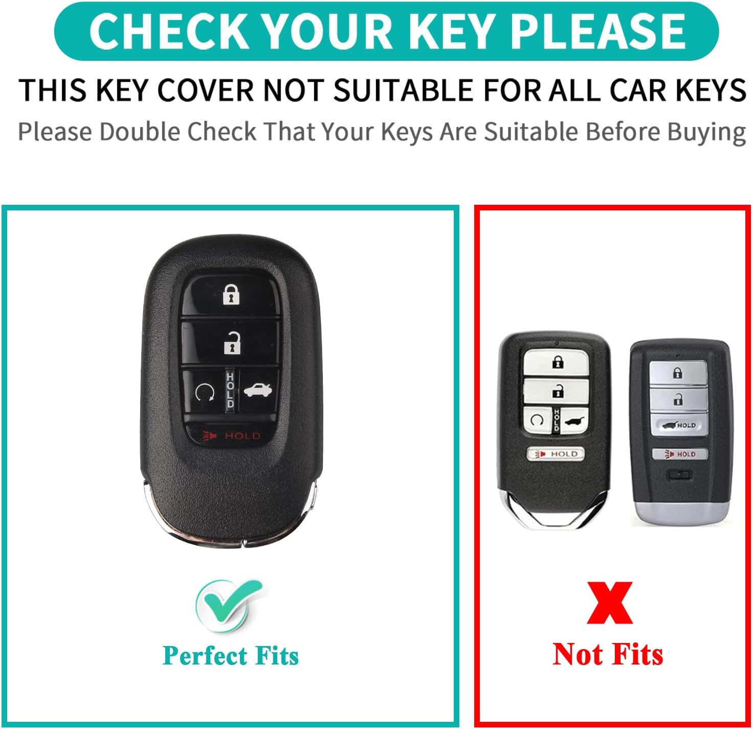Key Fob Cover for Honda Civic Accord CRV with Keychain(5 Button,S-Pink) image 2