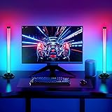 ELOUYCKE Smart LED Lightbars, Dimmable RGB Flow Light Bars 16 Million Colors TV Backlights, APP Remote Control and Music Sync Gaming Lights for PC, Room Decorative Mood Light [Energy Class A+++] 42cm