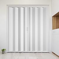 NeatiEase 72x80 Accordion Folding Door - Durable PVC Bifold Closet Door with Latch, Handle & Easy Mount Hardware