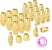 Vista 38 de GASHER 10PCS Brass Pneumatic Replacement Fitting, Reusable Hose End Repair Fitting 1/4" Barb（Suitable for 1/4" ID，5/16" OD air hose) x 1/4" NPT Rigid