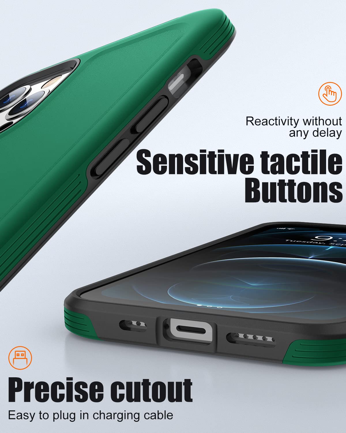 KOVASIA Custodia ultra sottile per iPhone 12, in morbido silicone