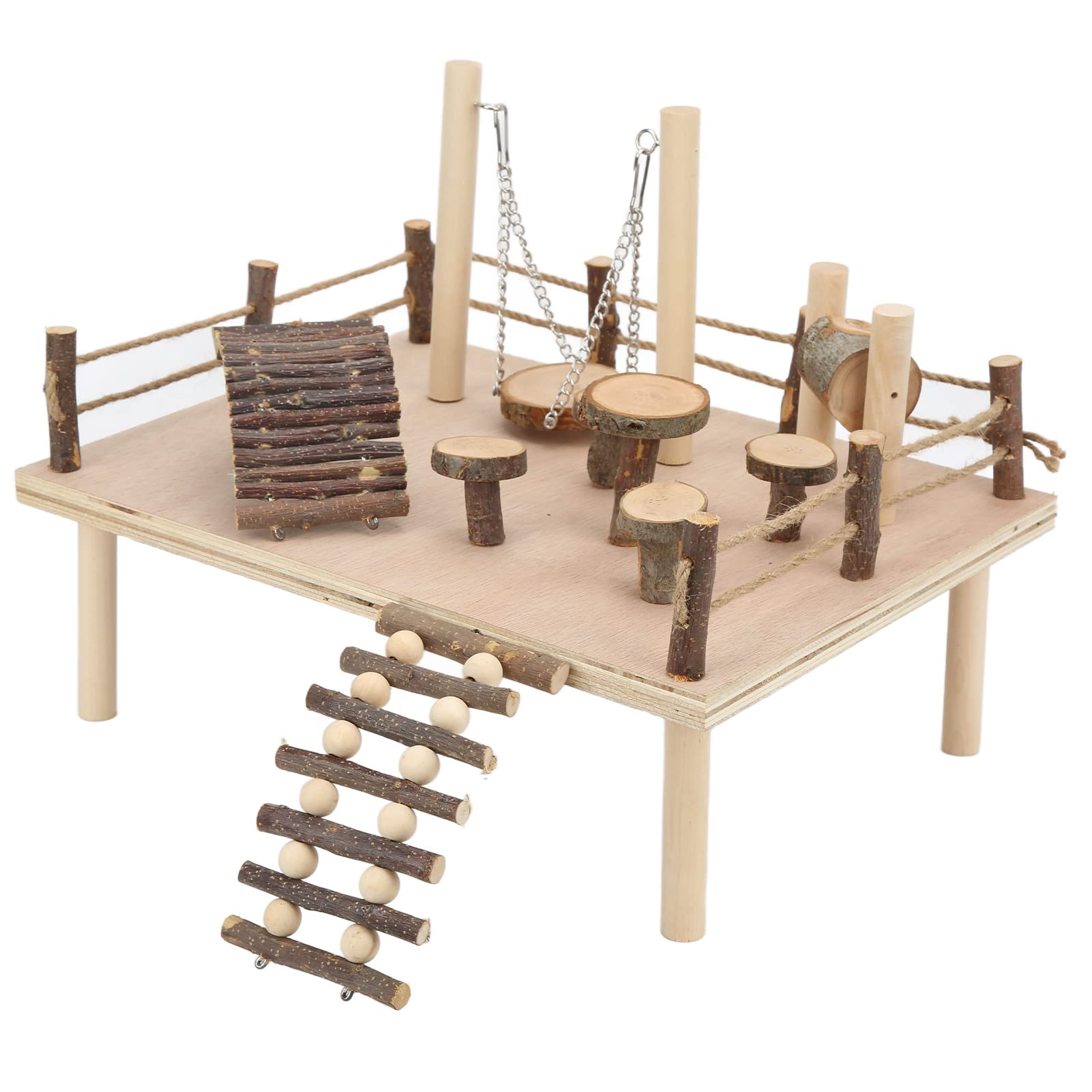 Piattaforma per criceti in legno per gabbia, gioco per criceti, giochi per arrampicata, piccoli animali domestici, set di attività per piccoli animali domestici, ideale per criceti, gerbilli e altri