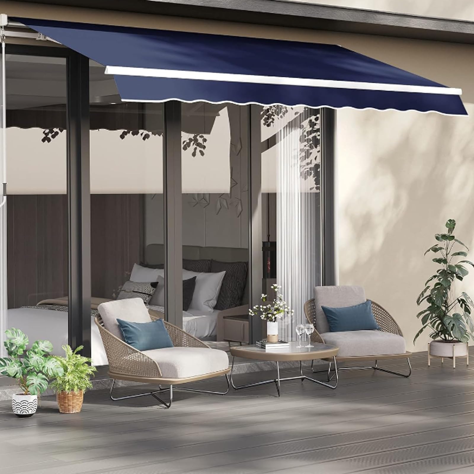 Tessuto Di Ricambio Per Tenda Da Sole 5x3 M - Antracite E Bianco, Impermeabile E UV Resistente - Foto 6