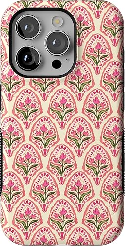 Vista 1220 de Casely Funda para iPhone 15 Pro Jardín Secreto Flores mixtas Funda atrevida Compatible con MagSafe y botón de acción Jardín Secreto Floral
