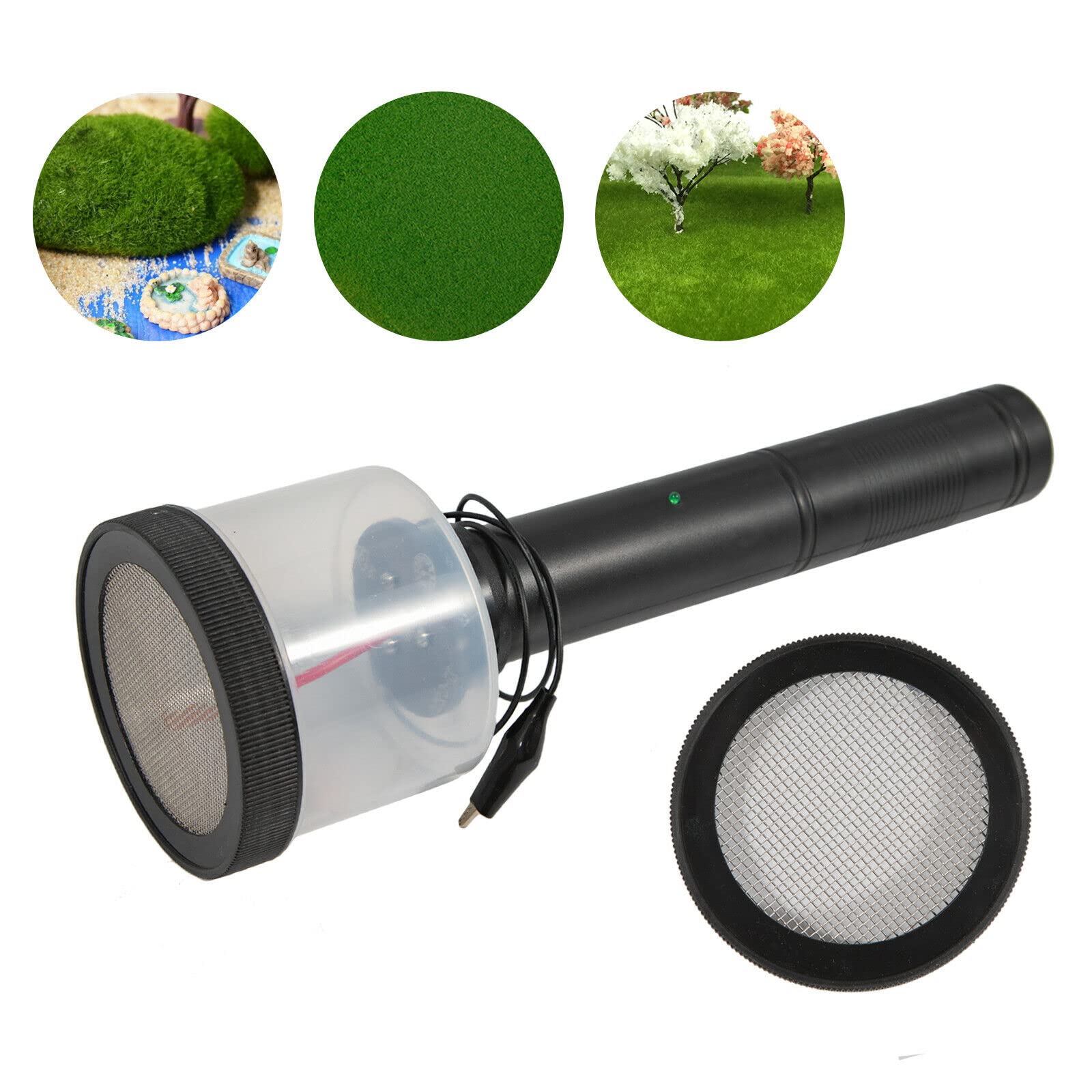 Gras Micro Static Erba Applicatore Flock Tappeto Handheld Sistema di floccaggio elettrostatico Macchina Fai da Te Modello Landscaping Gauge Scale