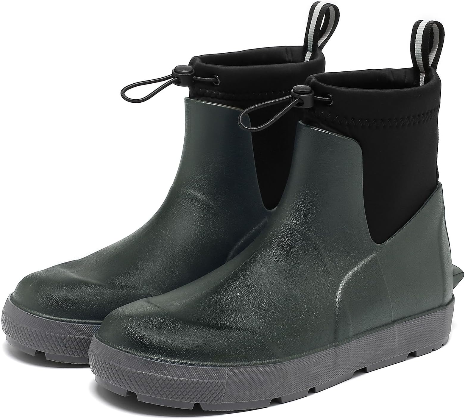 Men's Deck Boots,Ankle Rubber Rain boots Waterproof Anti-Slip Waterproof Shoes, Fishing Boating Boots Water Work Shoes for Men