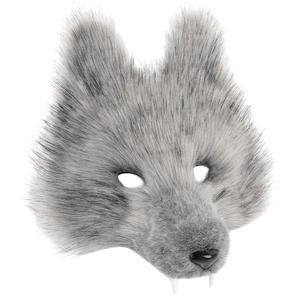 Fituenly Realistic Furry Therian Mask with 3d Teeth, Half-face Mask Costume Accessory for Masquerade Carnival Halloween Party Supplies