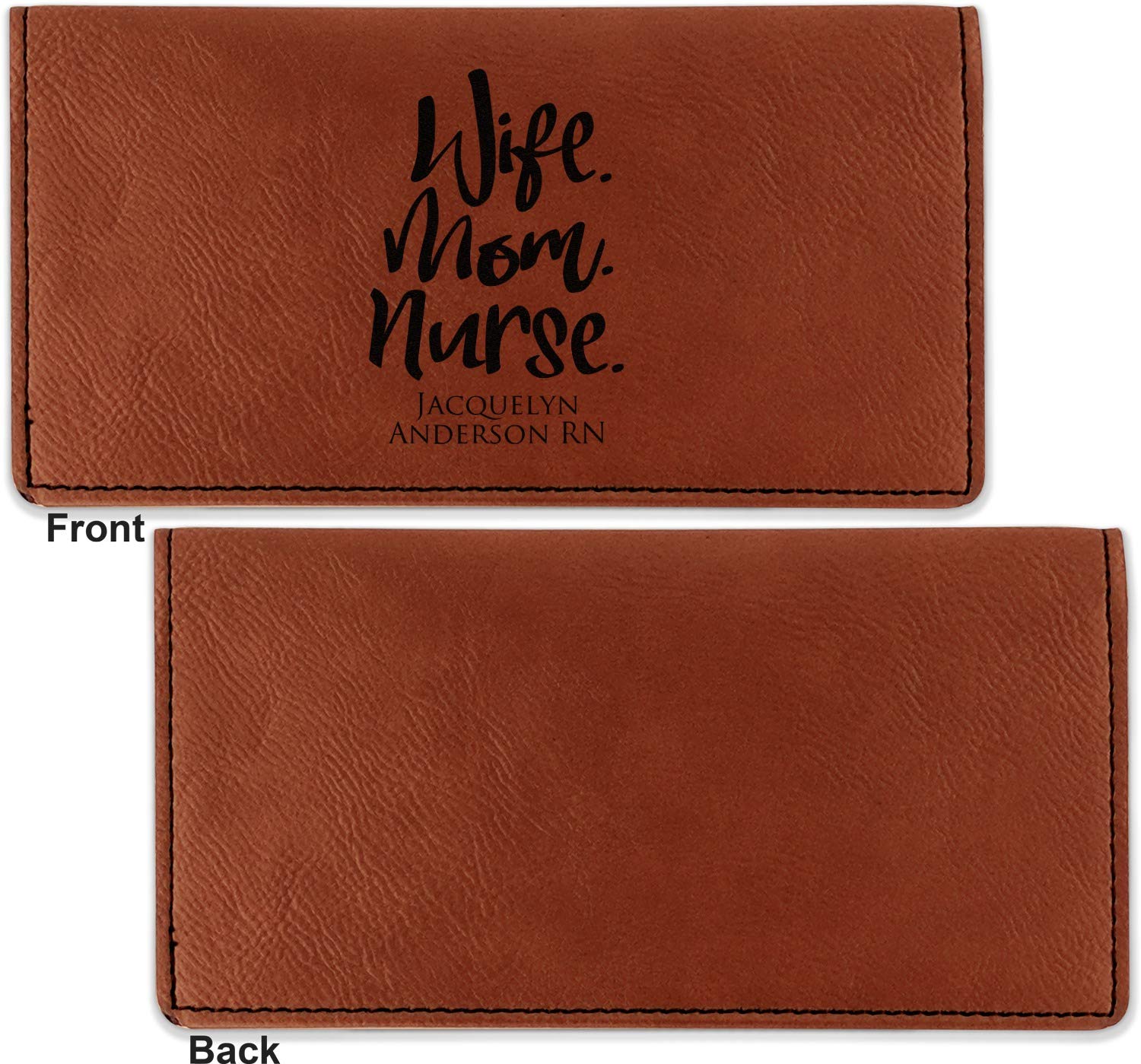YouCustomizeIt Personalized Nursing Quotes Leatherette Checkbook Holder - Single Sided